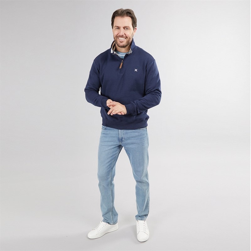 Mens Sargasso Funnel Neck Sweat Navy - Image 4