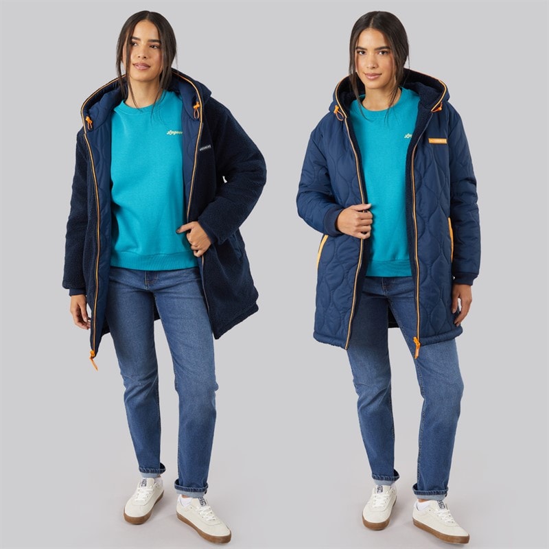 Womens Willow Reversible Parka Navy - Image 4