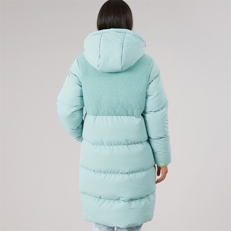 Womens Cornwall Mid Length Puffer Coat Sea Green - Image 2