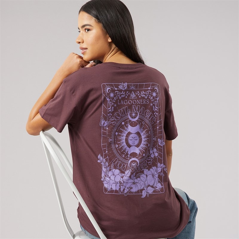 Womens Maple Oversized T-Shirt Brown - Image 1