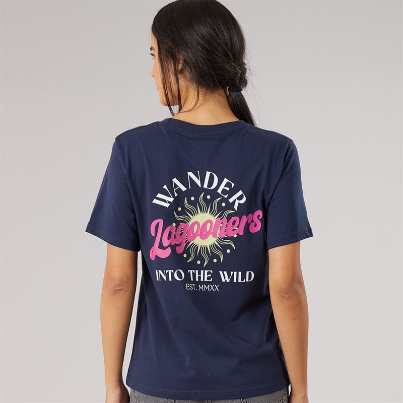 Womens Fern T-Shirt Navy - Image 3