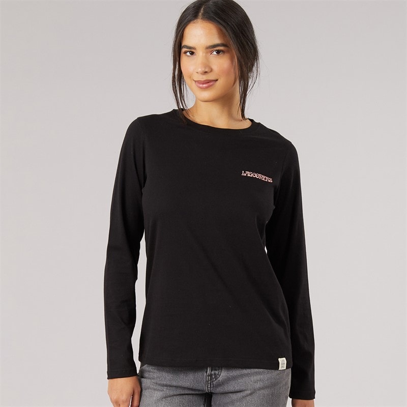 Womens Oak Long Sleeve T-Shirt Black - Image 2
