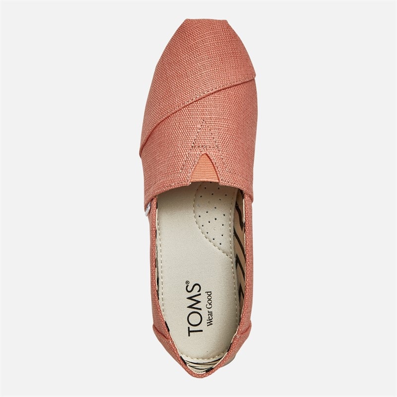 Womens Canvas Alpargata Espadrilles Peach Pink - Image 4