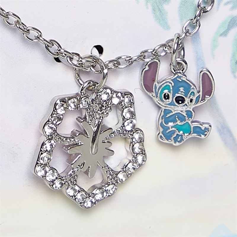 Girls Flower Charm Necklace Silver - Image 4