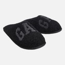 Mens Plano III Borg Slippers Black