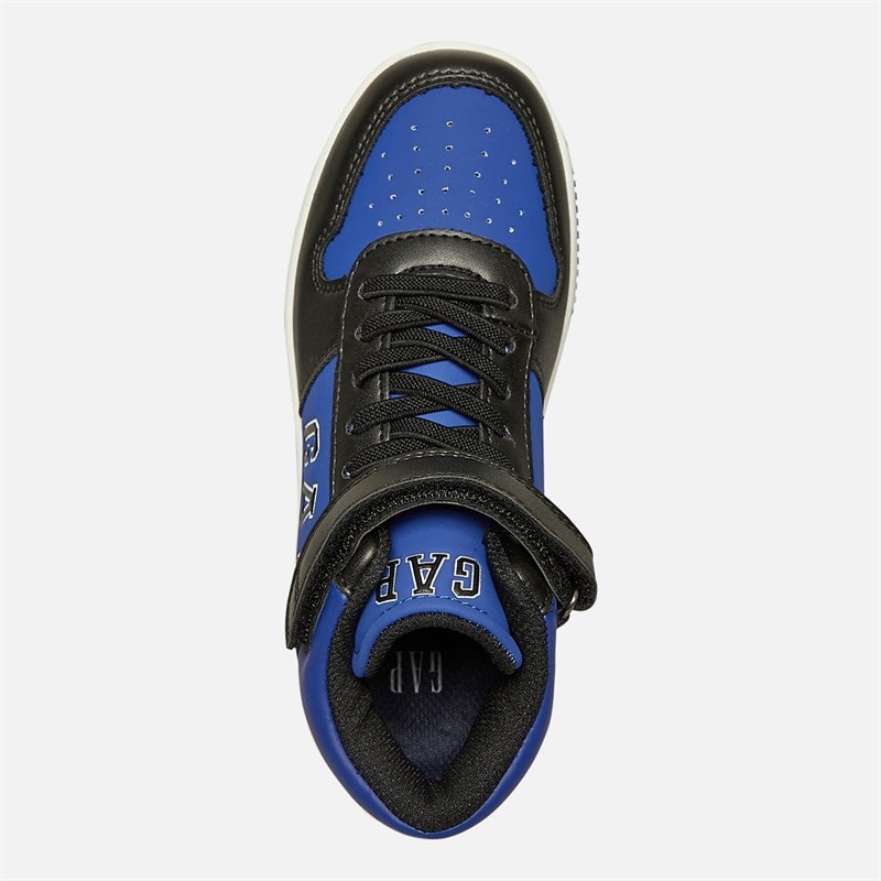 Boys Boston Mid Trainers Black/Blue - Image 4