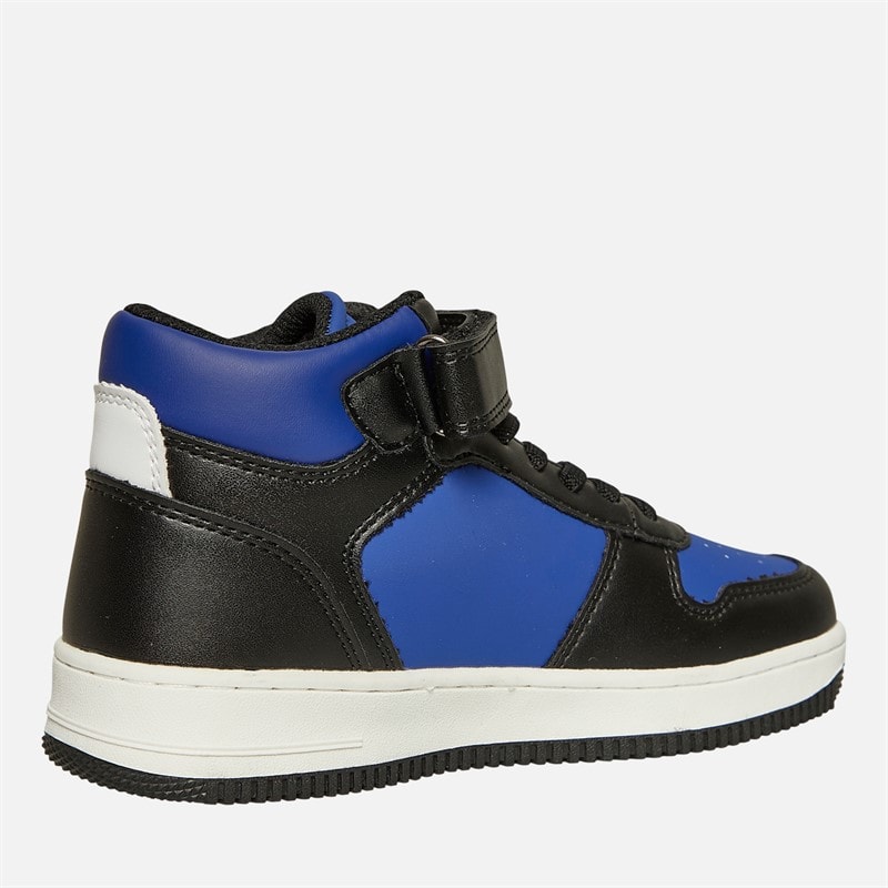 Boys Boston Mid Trainers Black/Blue - Image 5