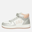 Girls Boston Mid Trainers White Silver Rose