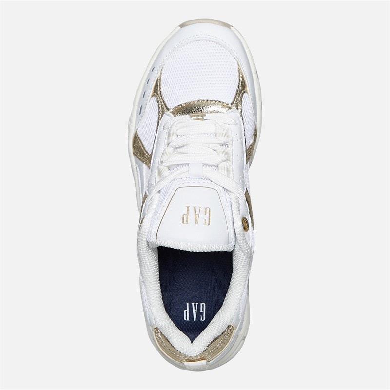 Womens Sunset Trainers White Gold - Image 4