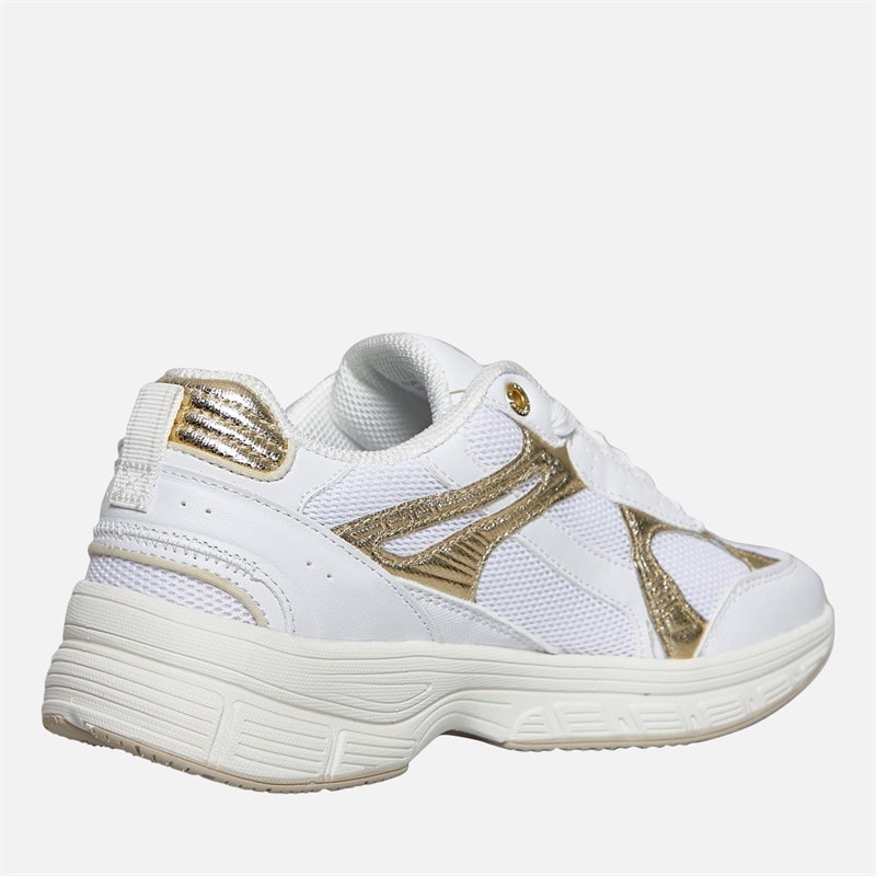 Womens Sunset Trainers White Gold - Image 5