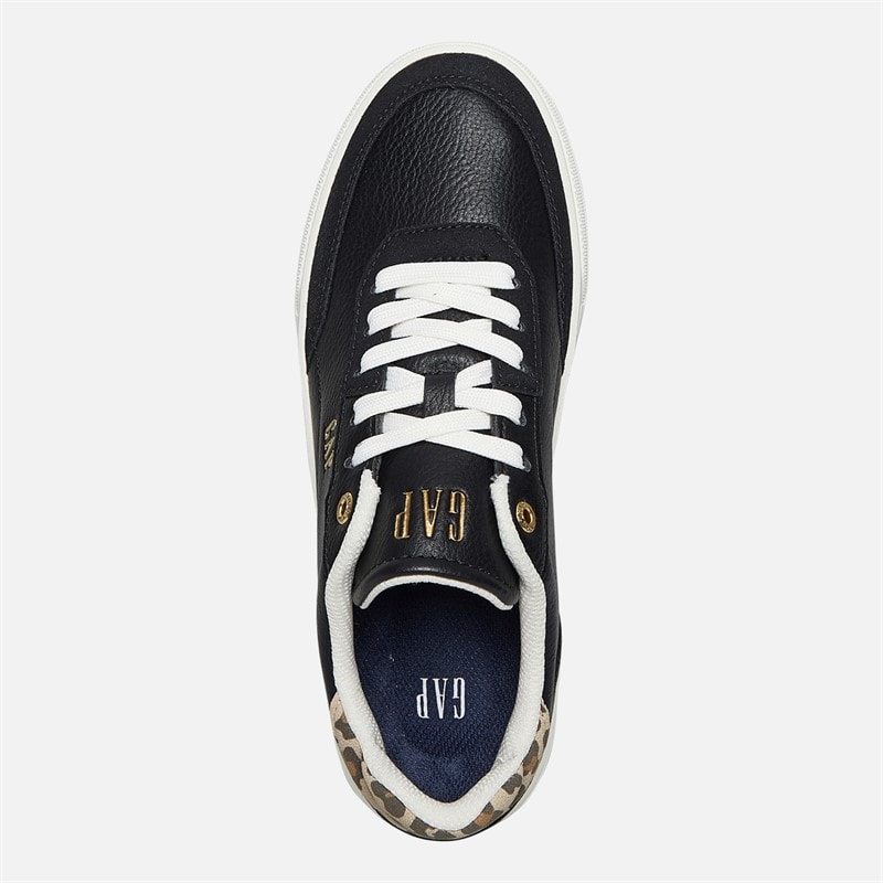 Womens Waco Trainers Black Leopard - Image 4