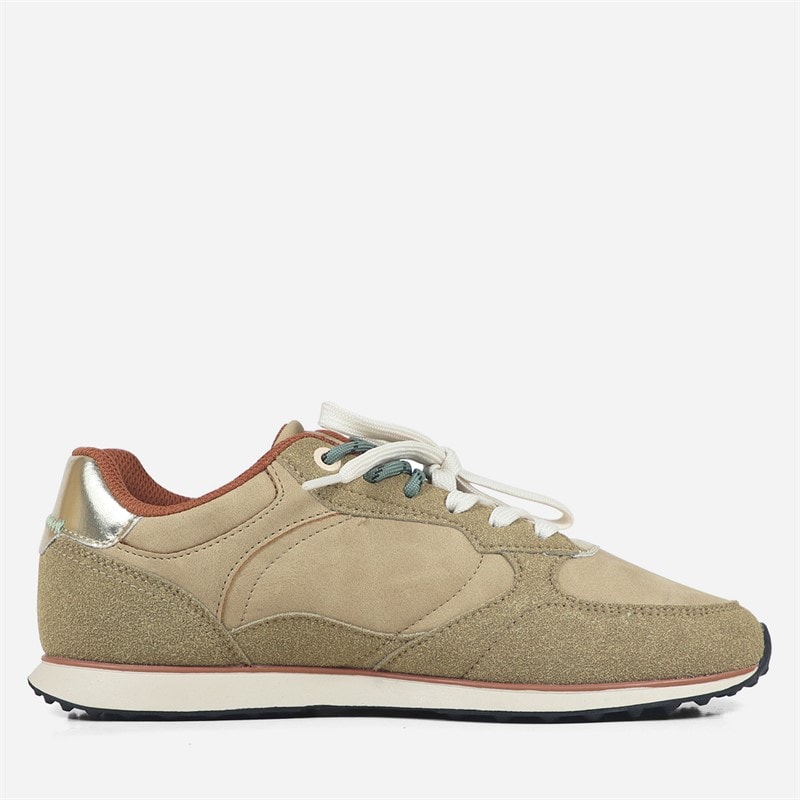 Womens Run Gold Flat Trainers Rock - Image 5