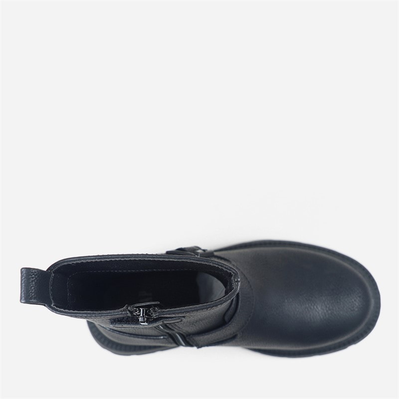 Girls Danbury Buckle Boots Black Nubuck - Image 4