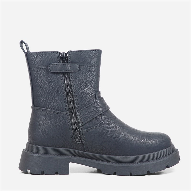 Girls Danbury Buckle Boots Black Nubuck - Image 5