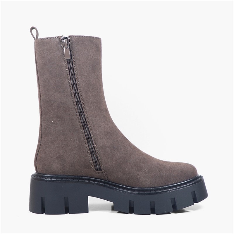 Womens Sophia High Chelsea Boots Praline - Image 3