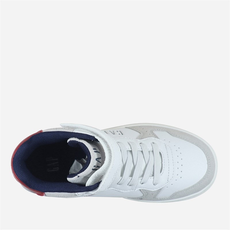 GAP Boys Chicago Mid Trainers White/Navy/Red - Image 4