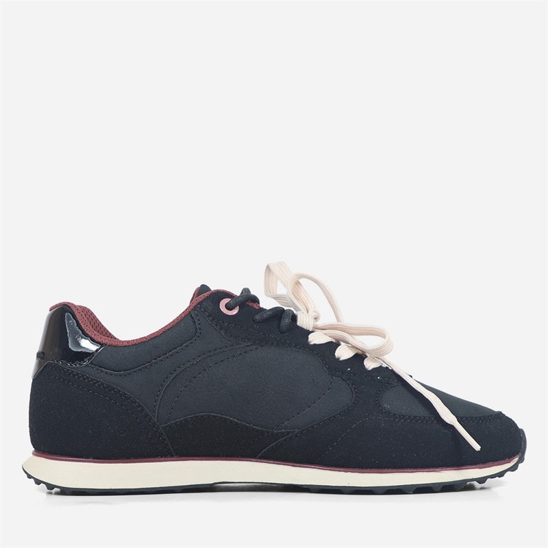 Womens Run Gold Flat Trainers Total Black - Image 5