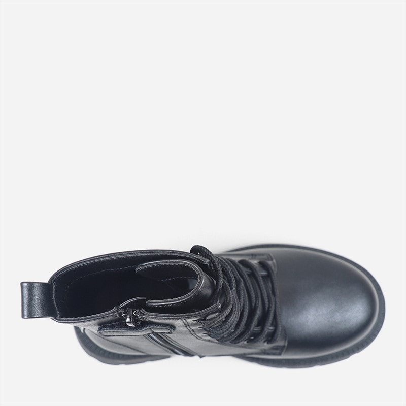 Girls Selma Lace Up Boots Black - Image 4
