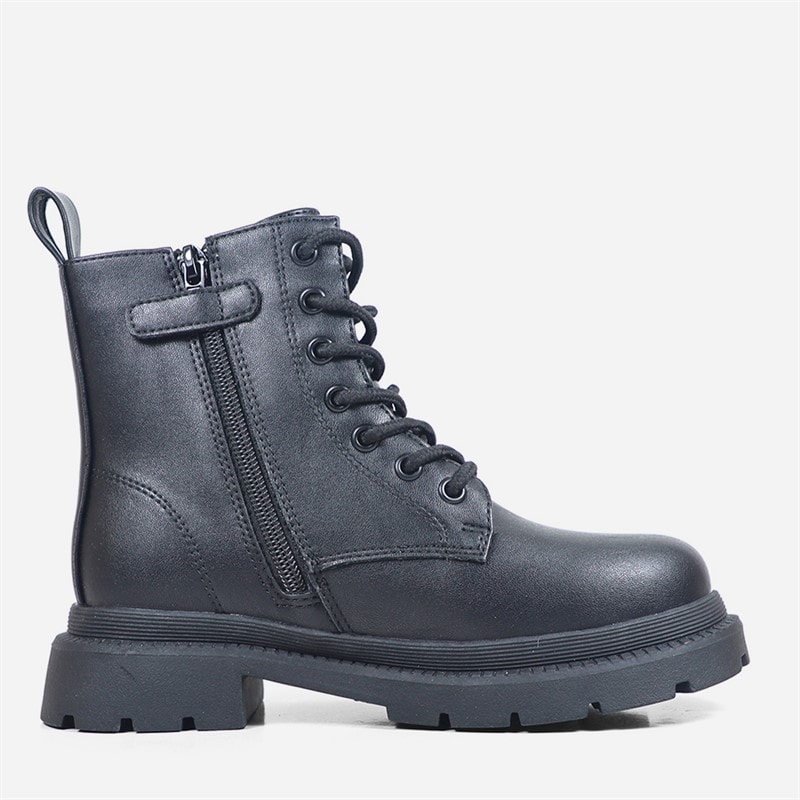 Girls Selma Lace Up Boots Black - Image 5