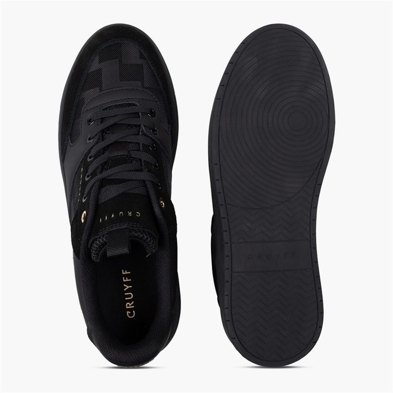 Mens Terra Court Trainers Black/Gold - Image 2