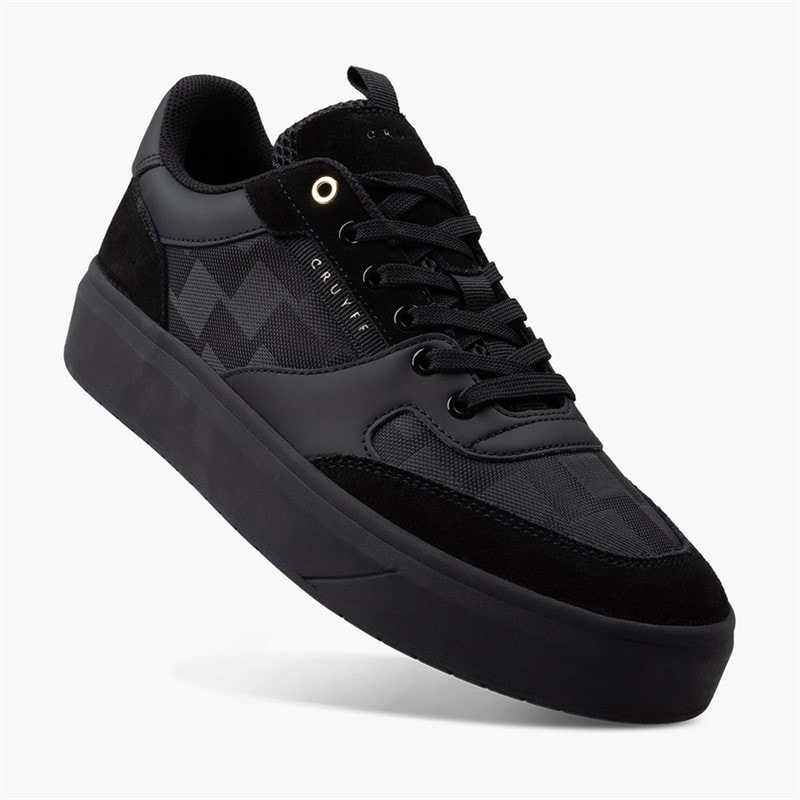 Mens Terra Court Trainers Black/Gold - Image 5