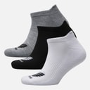 Three Pack No Show Socks White/Black/Grey
