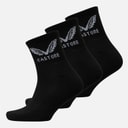 Three Pack Cushioned Quarter Socks Black