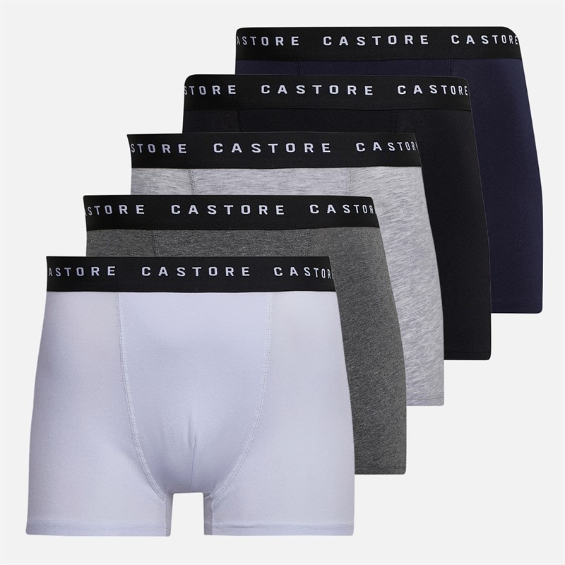 Mens Cuttell Five Pack Boxers Black/White/Grey/Navy - Image 1