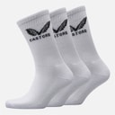 Three Pack Cushioned Crew Socks White