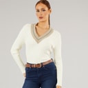 Womens Hereford V-Neck Jumper Cream