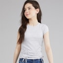 Girls Ruched Side Bow T-Shirt Anf Light Grey Heather
