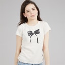 Girls Pearl Bow Ruched T-Shirt Anf Oatmeal Heather