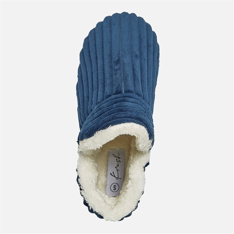 Womens Cosy Puffi Slippers Navy - Image 4