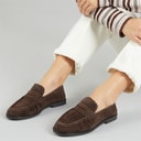 Womens Leather Loafers Chocolate