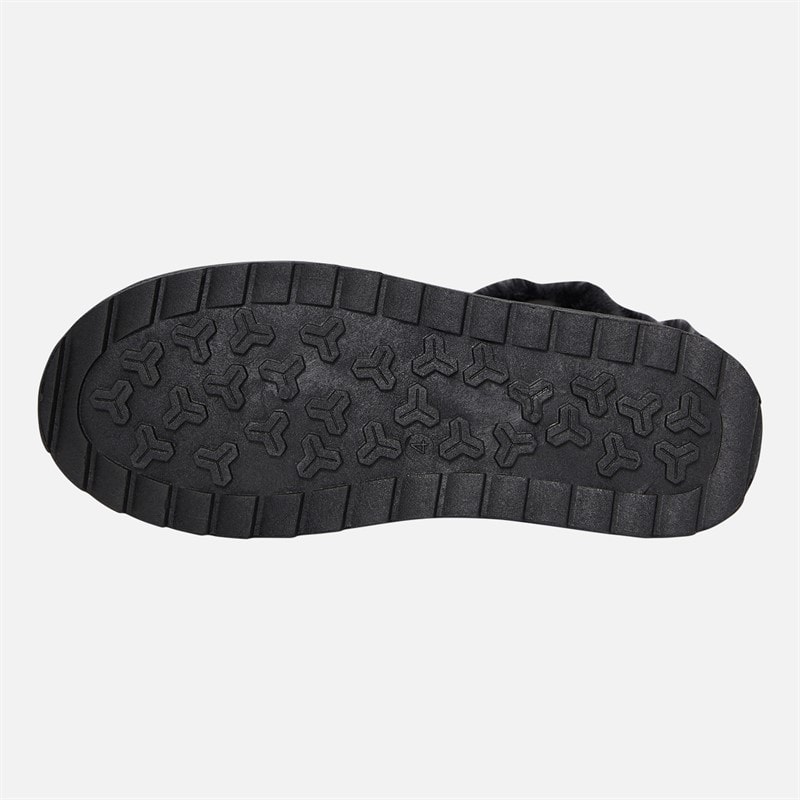 Womens Button Trim Cosy Ankle Boots Black - Image 2