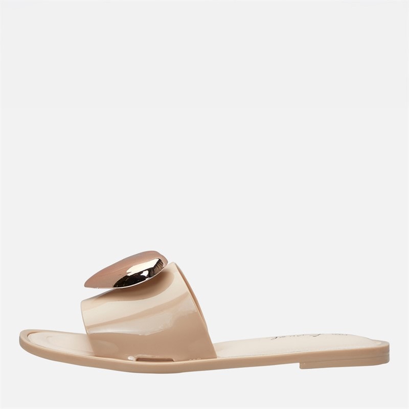 KRUSH Womens Heart Sliders Nude