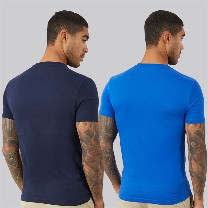Mens Two Pack Slim T-Shirts Dark Night Navy/Providence Blue - Image 2