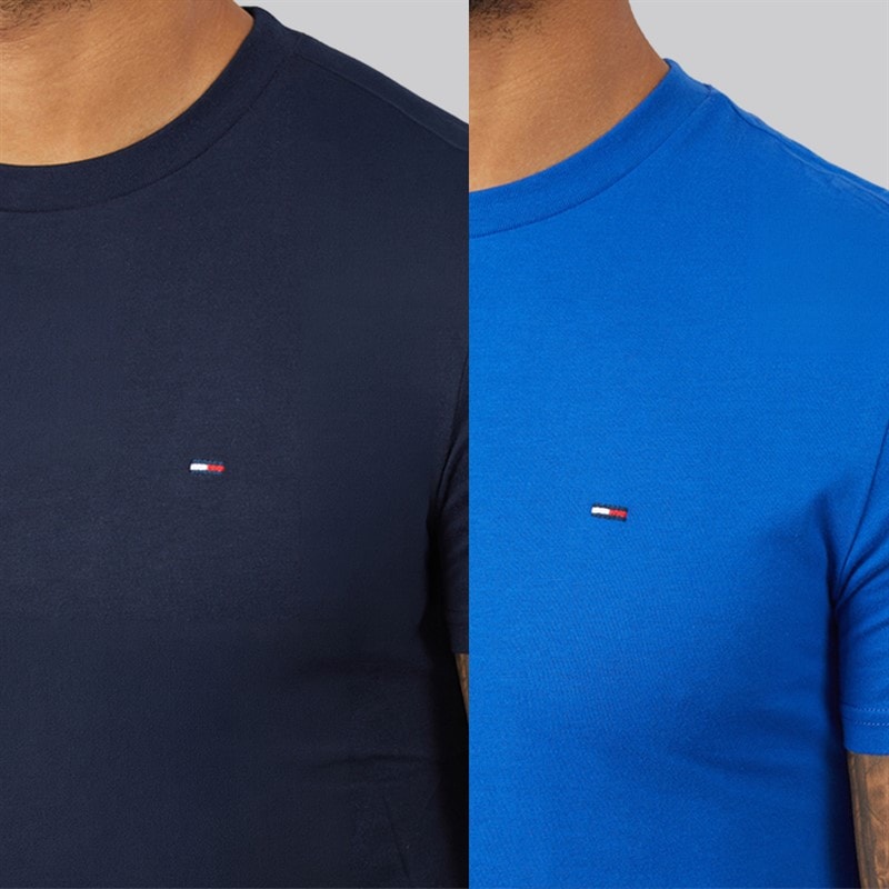 Mens Two Pack Slim T-Shirts Dark Night Navy/Providence Blue - Image 3