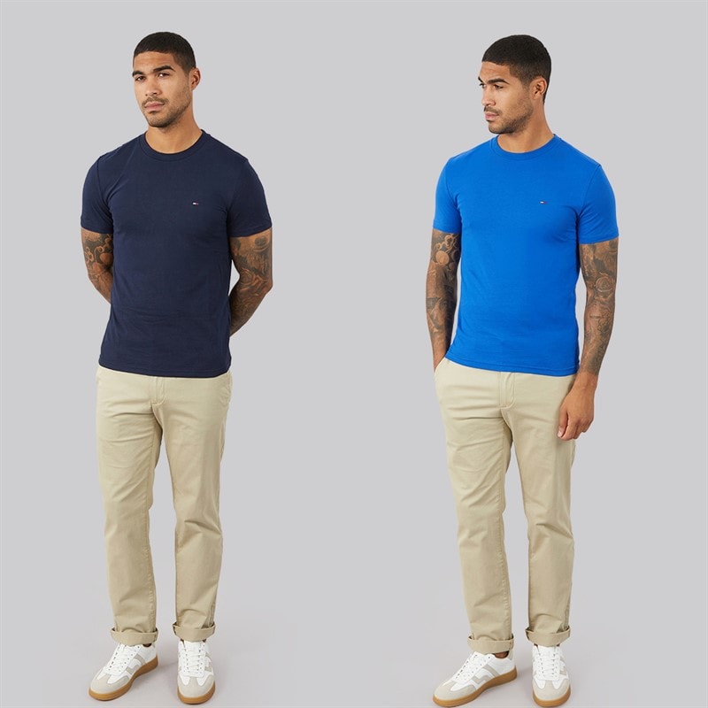 Mens Two Pack Slim T-Shirts Dark Night Navy/Providence Blue - Image 4
