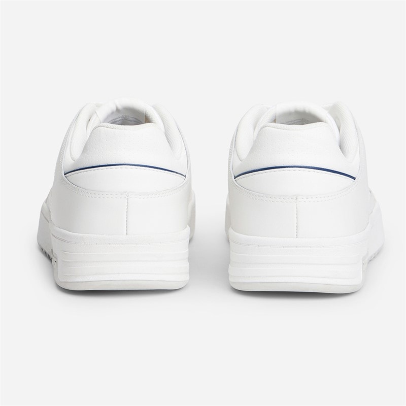 Mens Basket Perforated Leather Trainers Ecru - Image 3