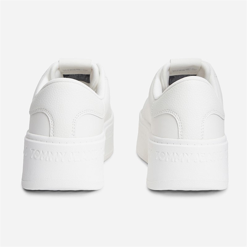 Mens Lightweight Leather Court Trainers White/Red/Blue - Image 3
