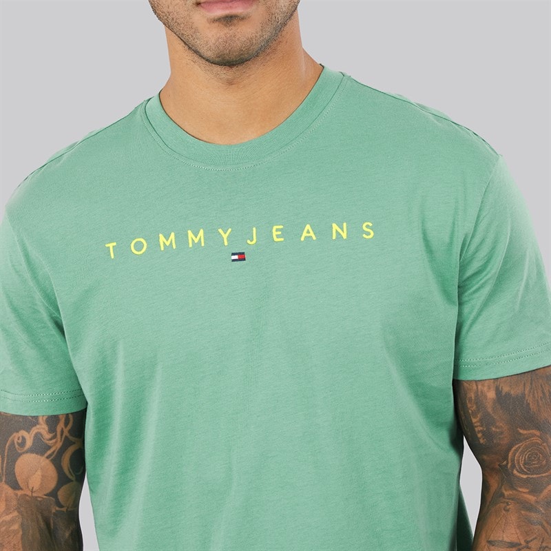 Mens Linear Logo T-Shirt Bahama Green - Image 3
