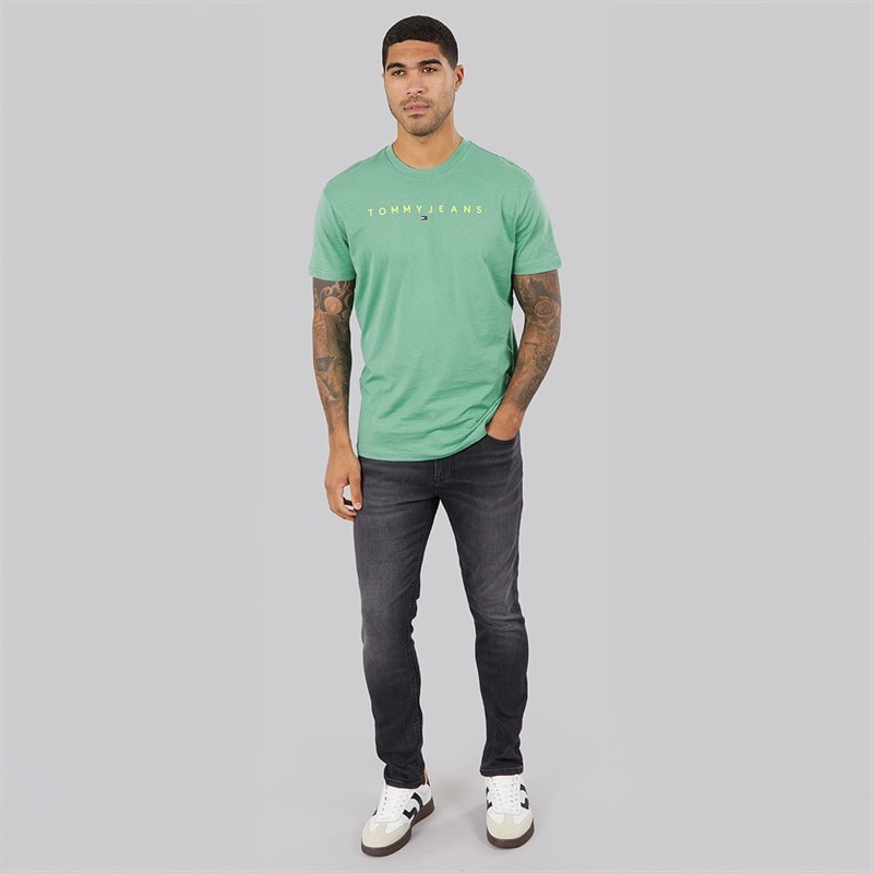 Mens Linear Logo T-Shirt Bahama Green - Image 4
