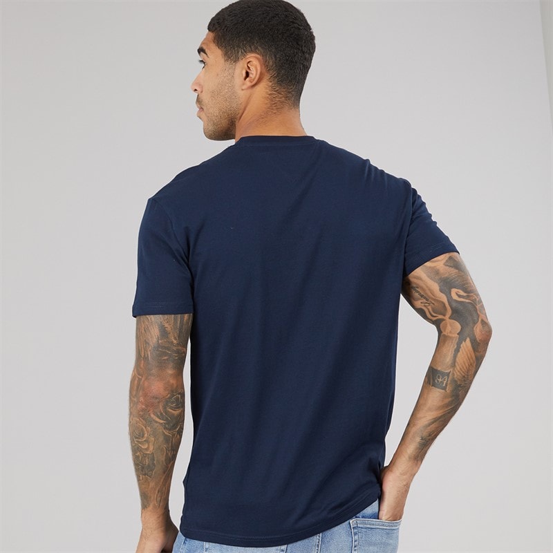 Mens Linear Logo T-Shirt Dark Night Navy/Sweet Blue - Image 2