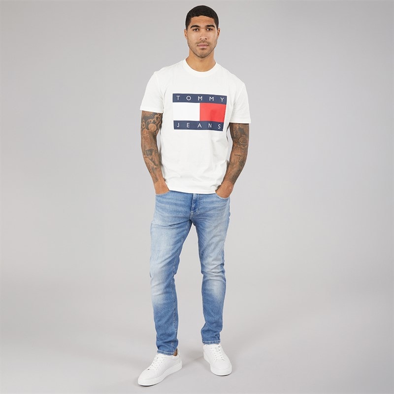 Mens Big Flag T-Shirt Ancient White - Image 3