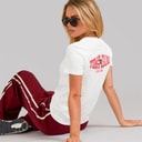 Womens Wavy Flag T-Shirt Ecru