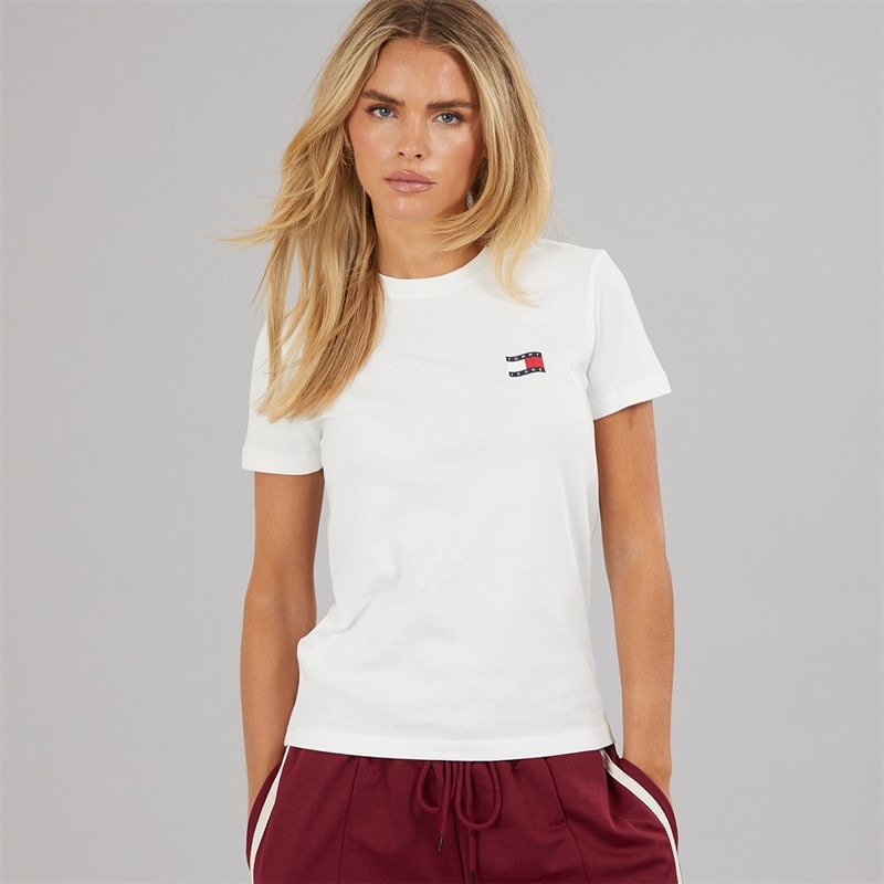 Womens Wavy Flag T-Shirt Ecru - Image 2