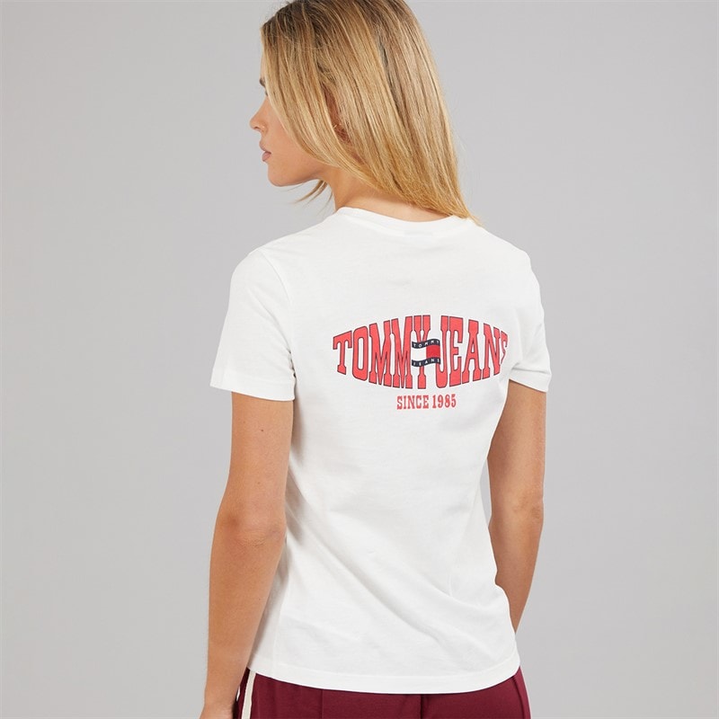 Womens Wavy Flag T-Shirt Ecru - Image 3