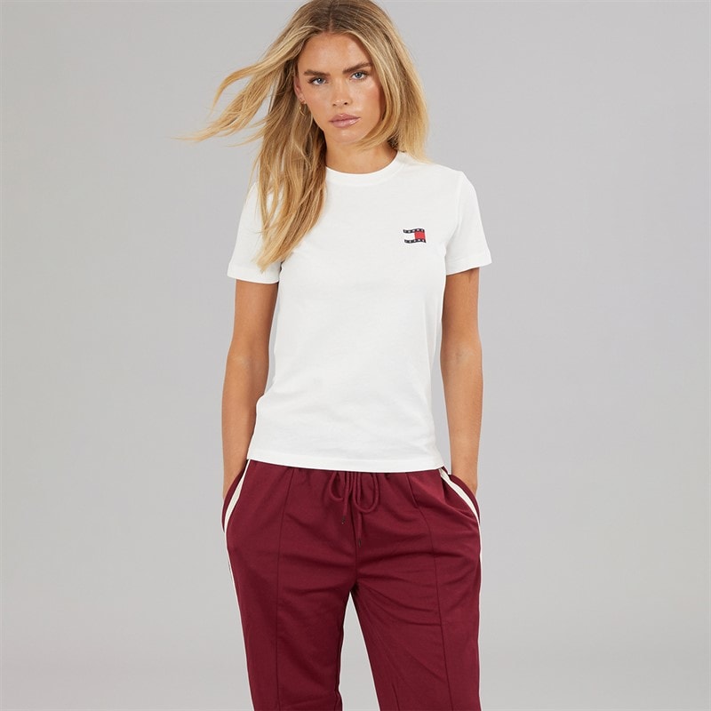 Womens Wavy Flag T-Shirt Ecru - Image 4