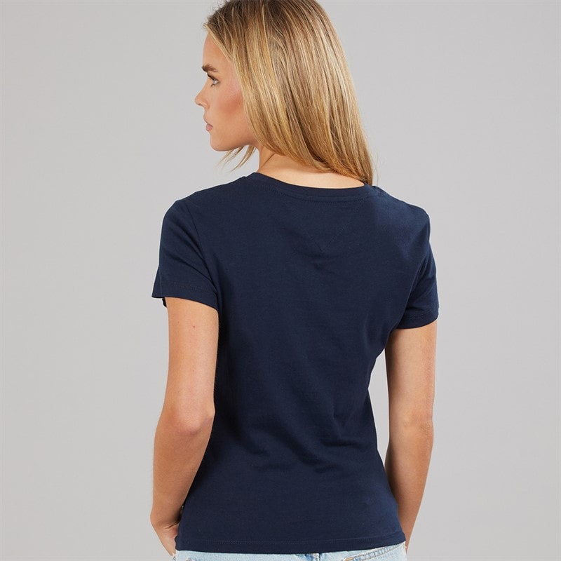 Womens Linear T-Shirt Dark Night Navy 1 - Image 2